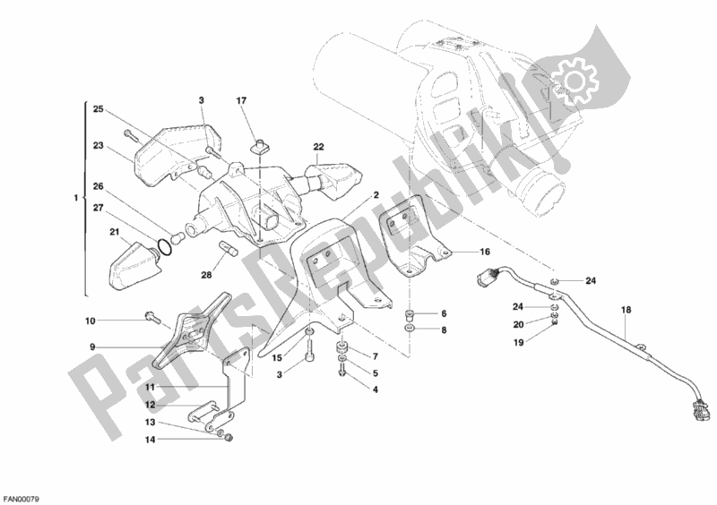 Wszystkie części do ? Wiat? A Tylne Ducati Multistrada 1100 S 2008